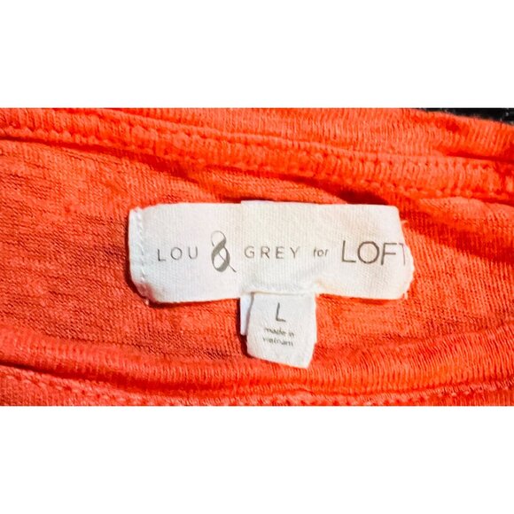 Lou & Grey For Loft Women's Orange Twist Front Top Size L - Picture 2 of 2